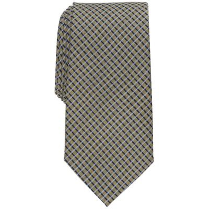 Club Room Mens Yellow Classic Grid Tie One Size Necktie