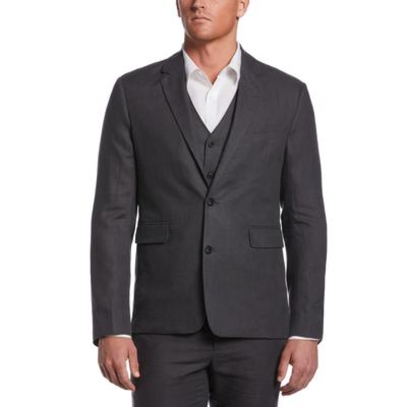 CUBAVERA Men's Classic-Fit Solid Dlav Linen Sport Coat Charcoal 2XL