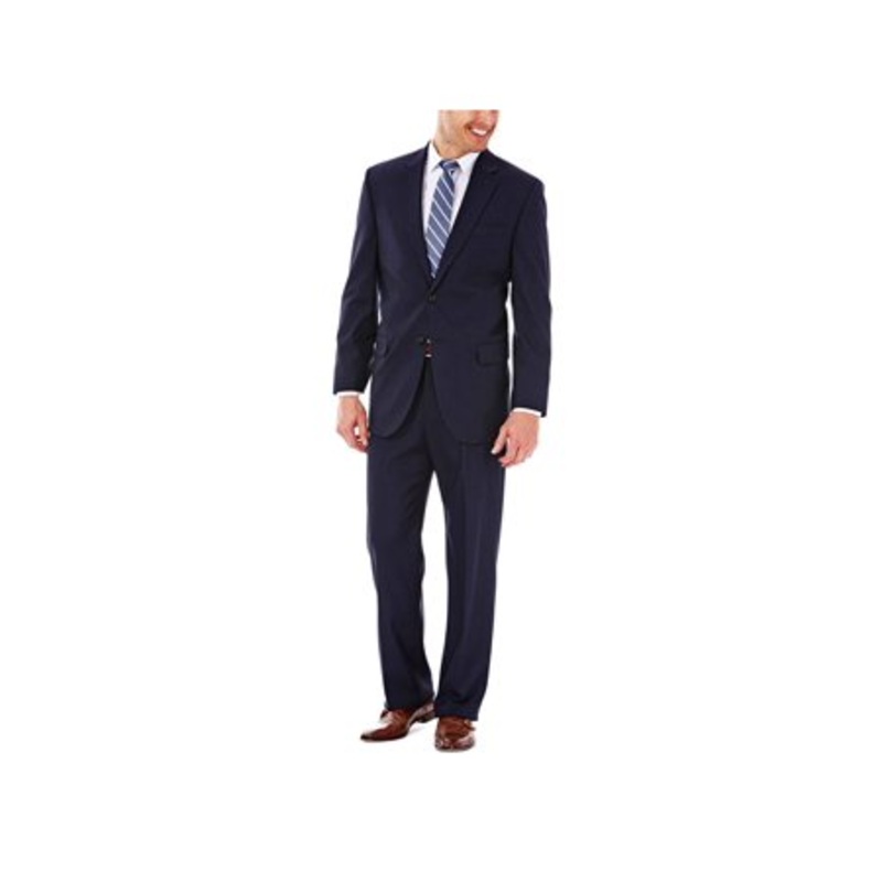 Haggar Men's Classic-Fit Sharkskin Suit Jacket Black 40S