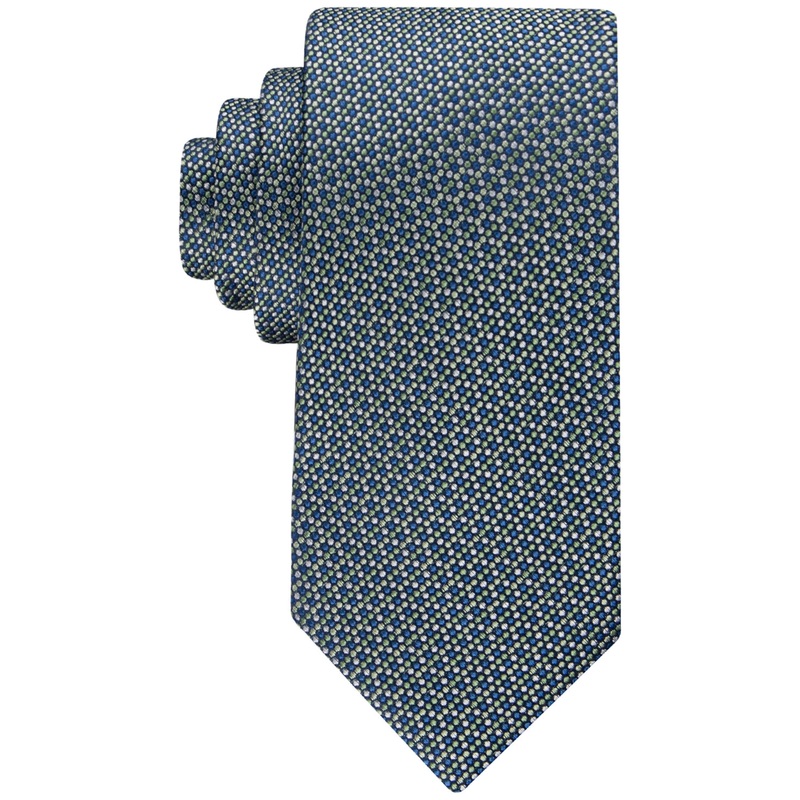 Tommy Hilfiger Men's Classic Floral Dot Tie Navy Blue Green ONE SIZE Necktie