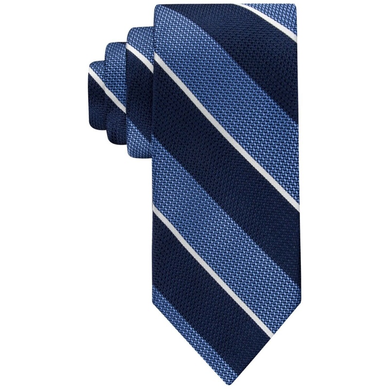 Tommy Hilfiger Men's Davis Stripe Tie Blue Necktie