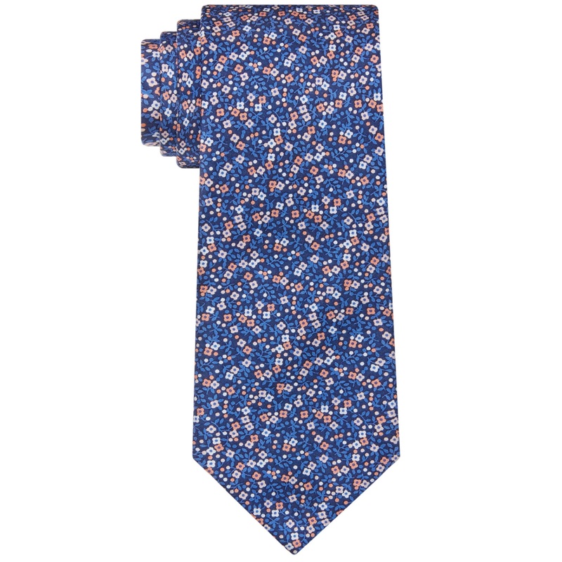 Tommy Hilfiger Men's Kai Botanical Tie Dark Orange ONE SIZE Necktie