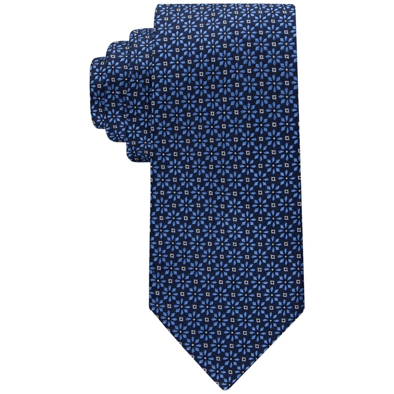 Tommy Hilfiger Mens Classic Daisy Medallion Tie Navy OS