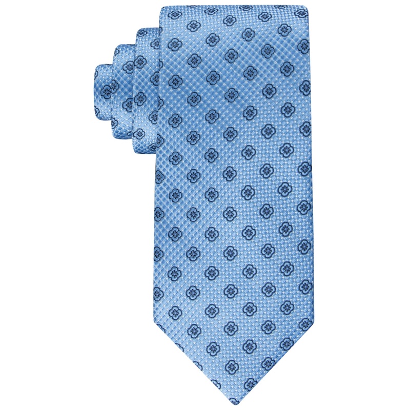 Tommy Hilfiger Mens Classic Medallion Foular Tie Blue
