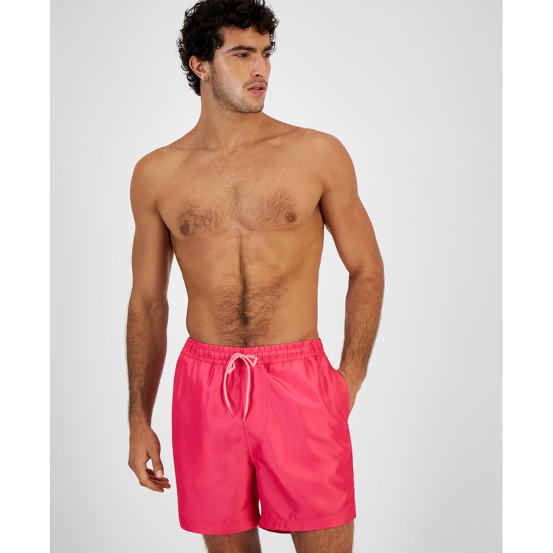 INC INTERNATIONAL CONCEPTS Mens Quick-Dry 5" Swim Trunks Pink Large