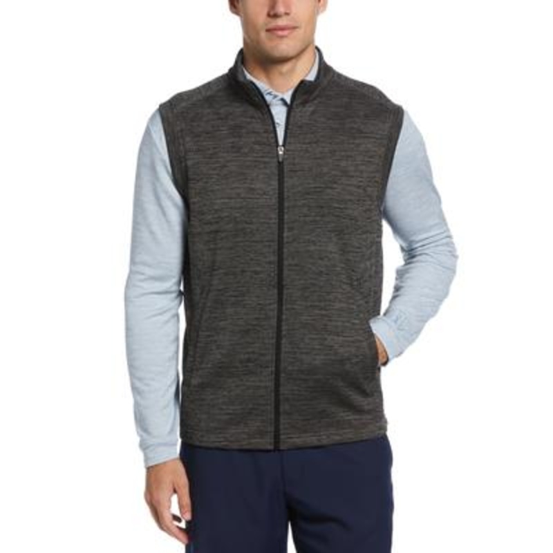 PGA TOUR Mens Abstract Textured Full-Zip Performance Golf Vest XXL 2XL Grey