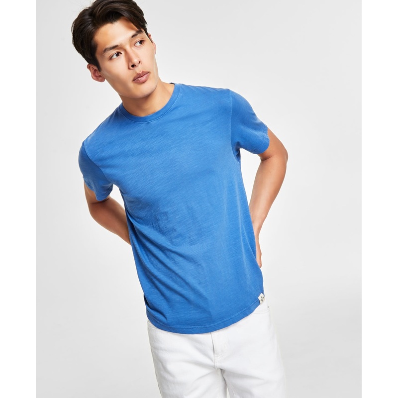 Sun + Stone Mens Sun Kissed Regular-Fit Short Sleeve T Shirt Blue Medium
