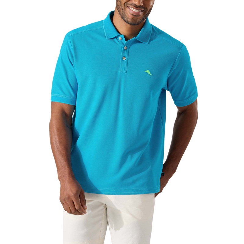 Tommy Bahama Mens Emfielder Polo Short Sleeve Shirt Blue Danube 3XL