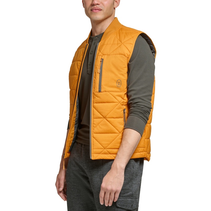 BASS OUTDOOR Mens Puffer Vest Small Orange