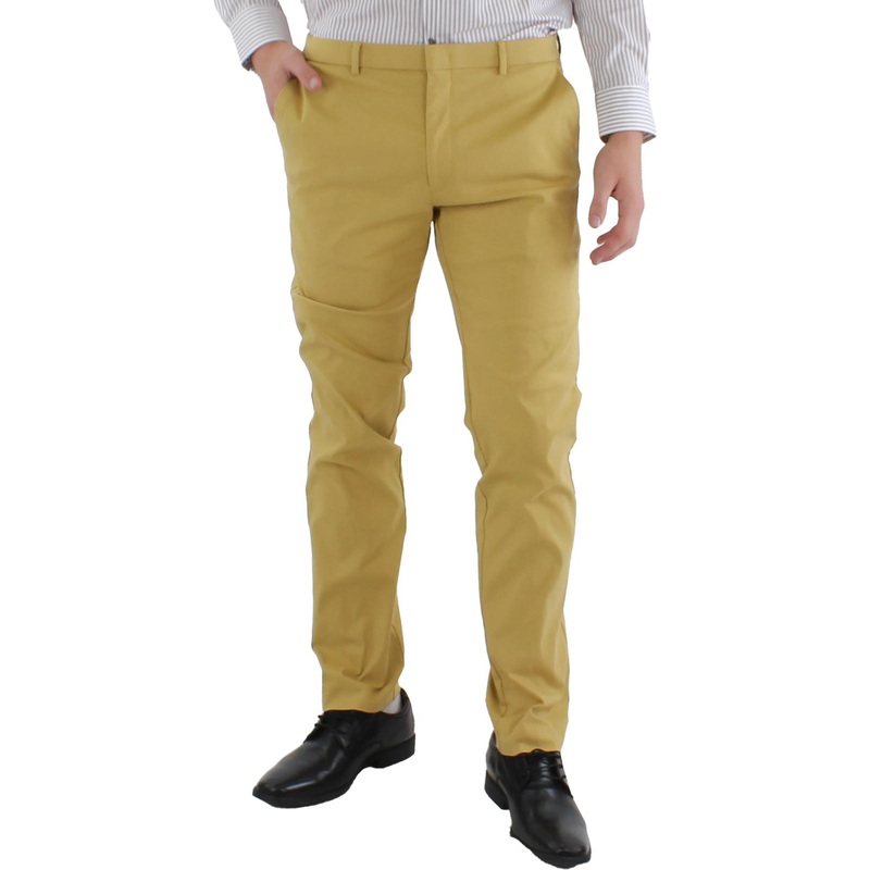 Tommy Hilfiger Mens Modern Fit TH Flex Stretch Dress Pants Yellow 34 x 32