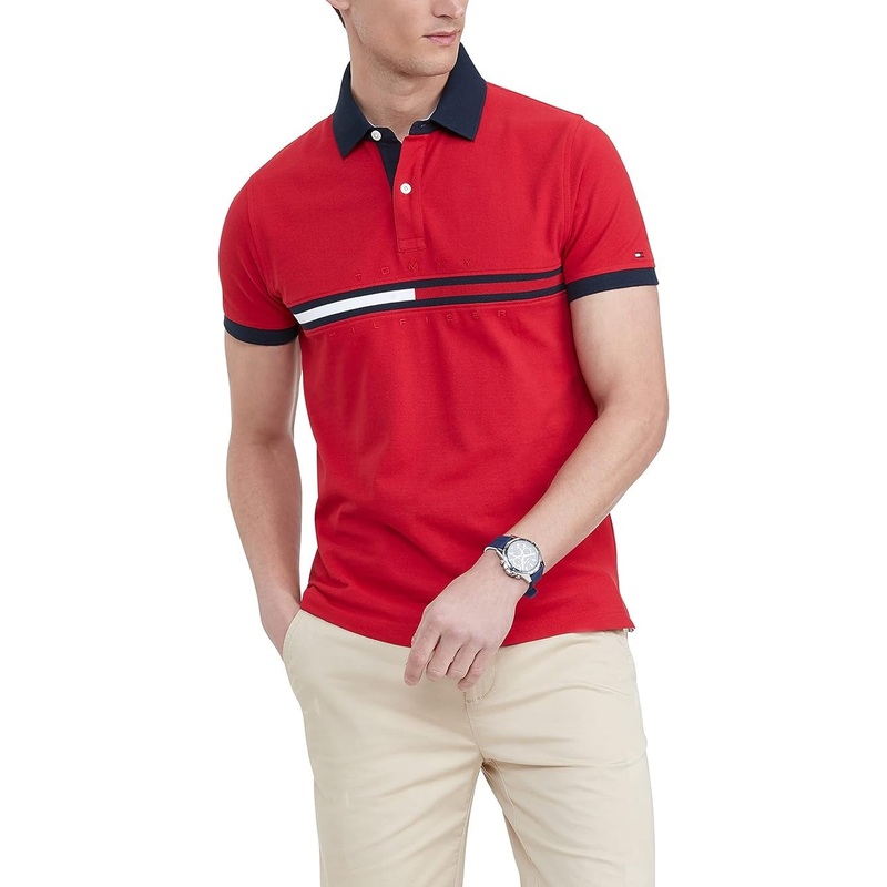 Tommy Hilfiger Mens Tanner Polo Shirt Apple Red 2XL XXL