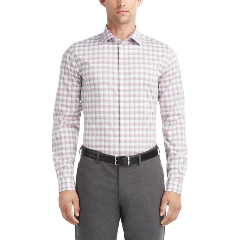 Van Heusen Men's Regular Fit Button Down Dress Shirt Red 15 15.5 / 34 - 35