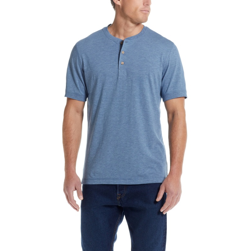 Weatherproof Vintage Men's Faded Denim Blue Short Sleeve Shirt Small