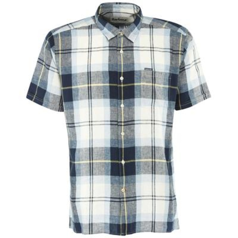 Barbour Mens Croft Short Sleeve Button Down Shirt Skye Tartan XL