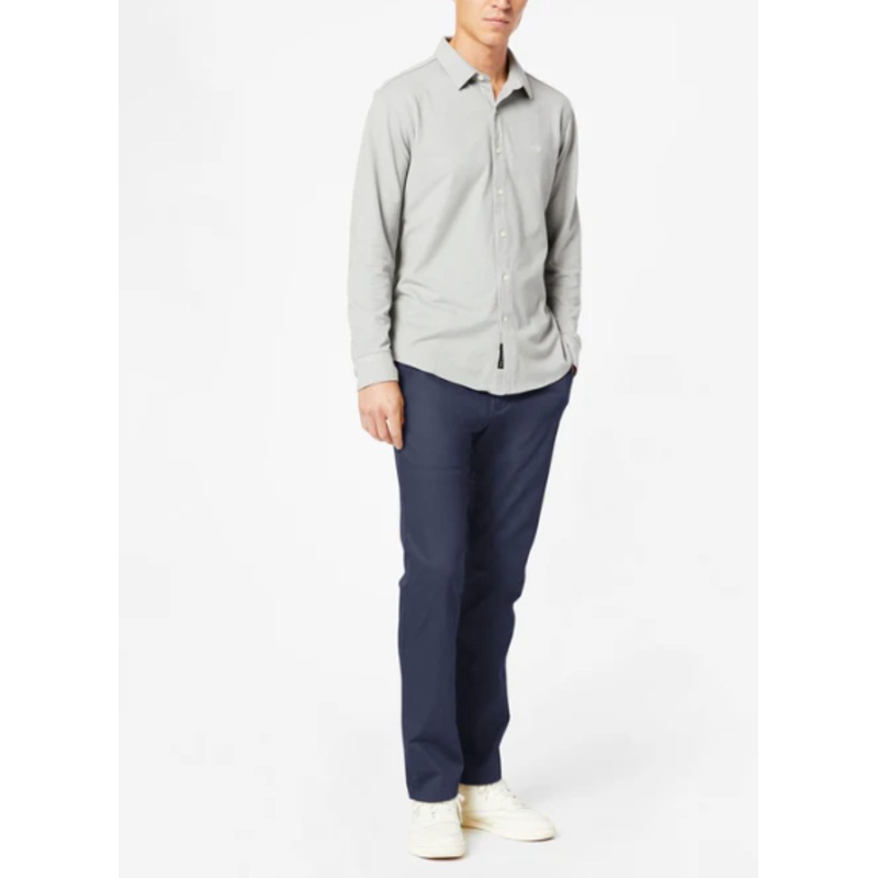 DOCKERS Men's Signature Lux Cotton Slim Fit Stretch Khaki Pants Blue 32 x 32