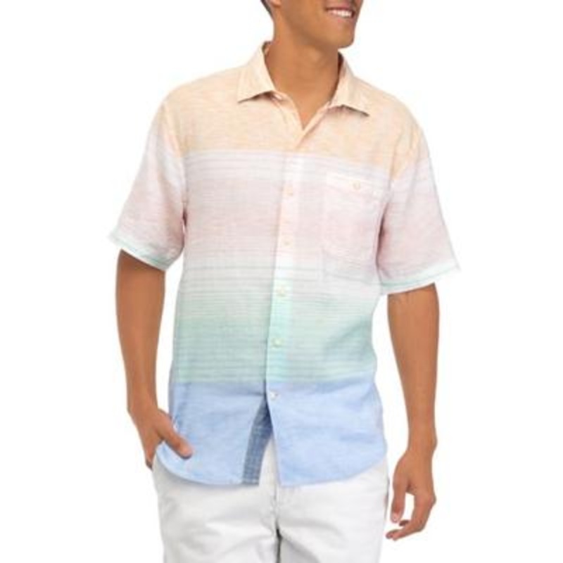 Tommy Bahama Men's Easy Sunrise Button Down Shirt Pastel Orange Peel XL