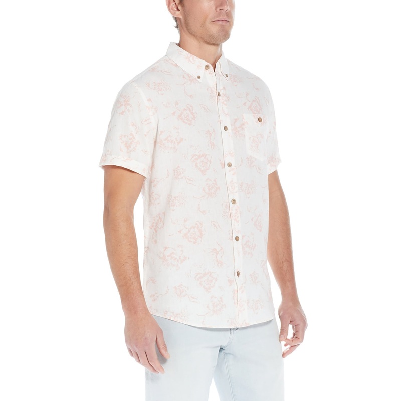 Weatherproof Vintage Men's Short Sleeve Button Down Shirt Dusted Clay Beige XXL