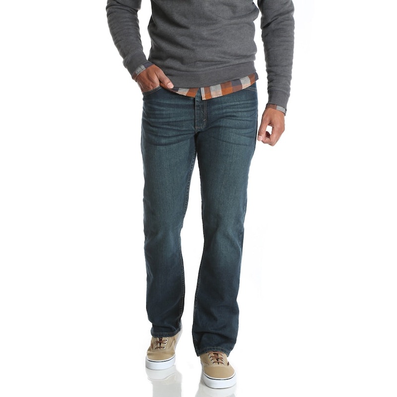 Wrangler Mens Regular Fit Jeans Blackened Indigo Blue 34 x 32