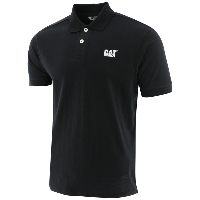 Caterpillar Mens Foundation Short Sleeve Polo Shirt Pitch Black Small
