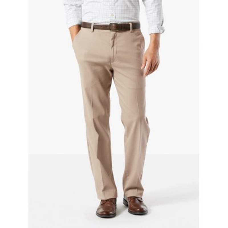 Dockers Men's Classic Fit Flat Front Dress Pants Timber Wolf Brown 30 x 32