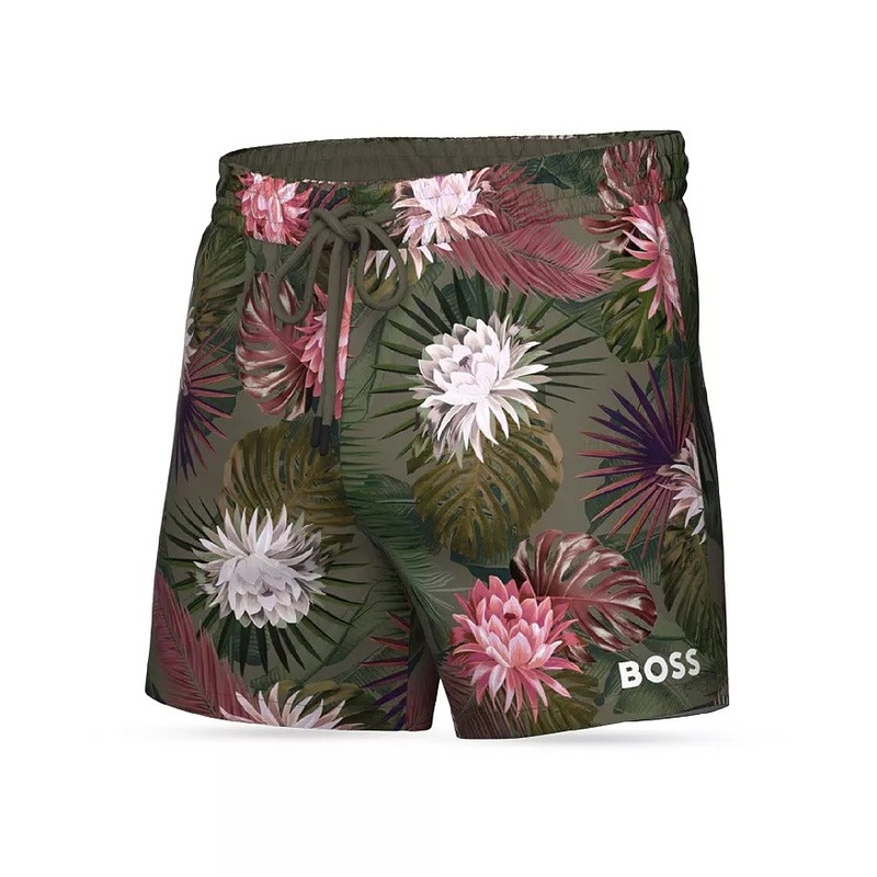 HUGO BOSS Mens Turtle Swim Trunks Shorts Open Green Large