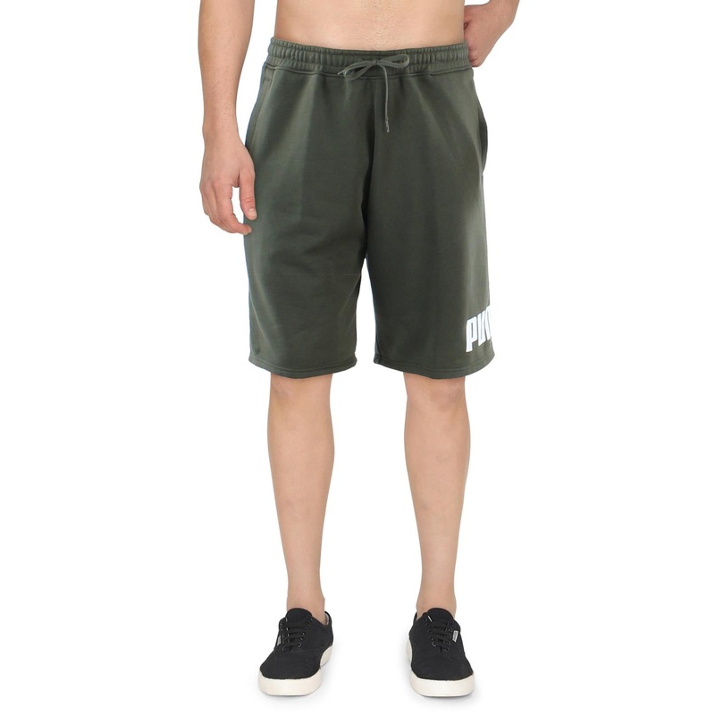 Puma Mens Big Logo Fleece Sweat Shorts Small Forest Green