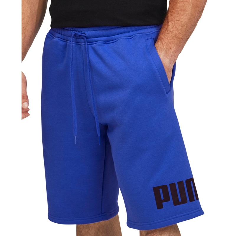 Puma Mens Fleece Logo Shorts Royal Blue Medium