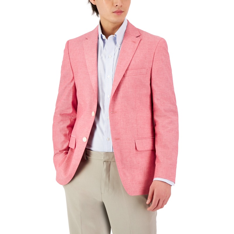 Tommy Hilfiger Modern Fit Cotton Sport Coat  Rose Red 38S