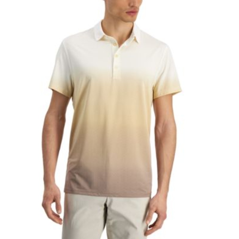 Alfani Mens Ombre Polo Shirt XL Performance Tan / Beige