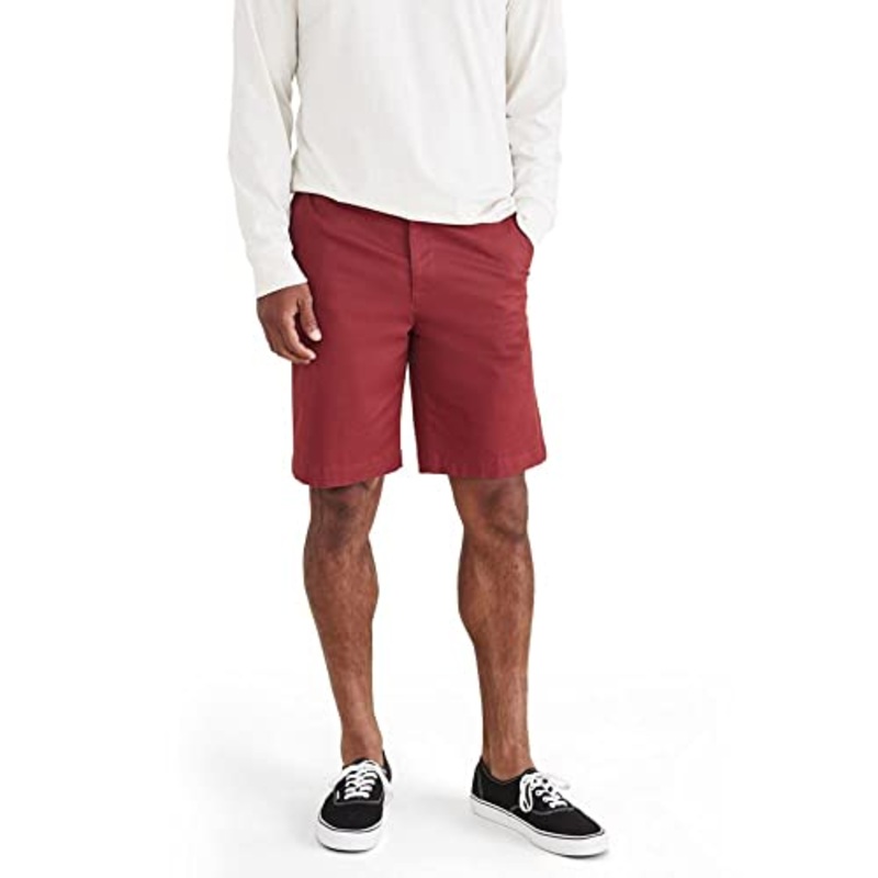 Dockers Men's Ultimate Stretch Casual Shorts Spiced Apple Red 34" Waist