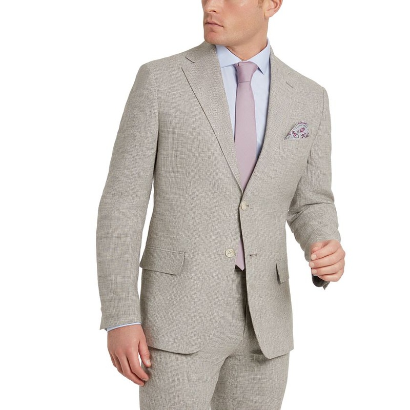 Tallia Men's Slim-Fit Tan Houndstooth Blazer 38R