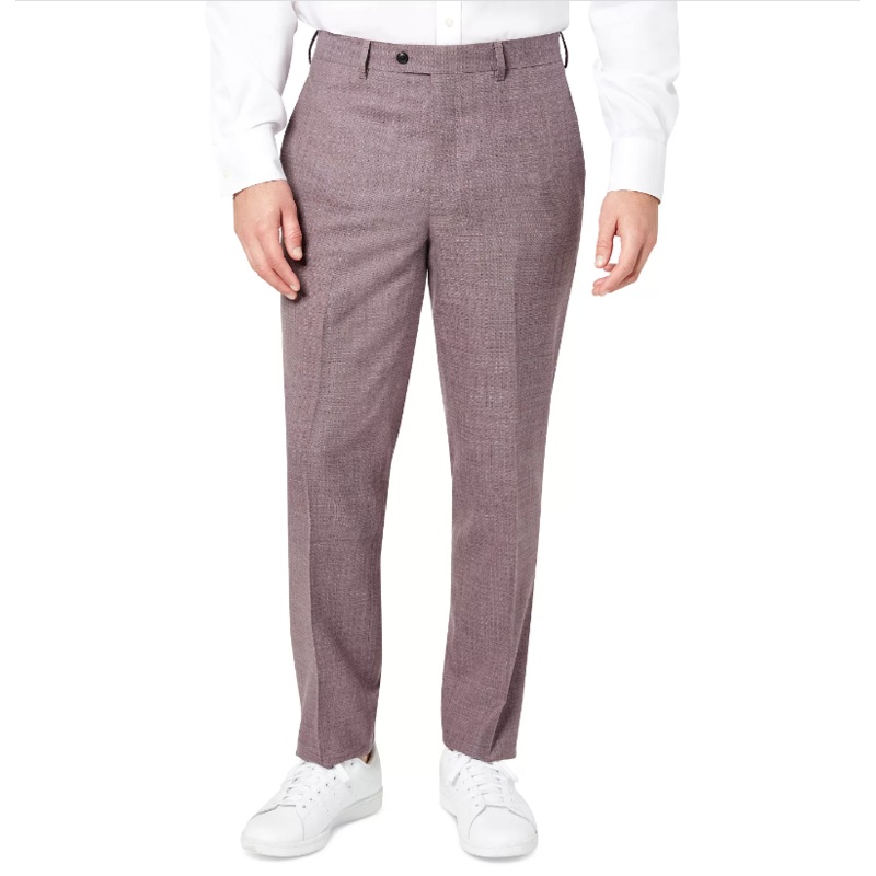 Tallia Mens Slim-Fit Berry Stripe Wool Dress Pants 34 x 32