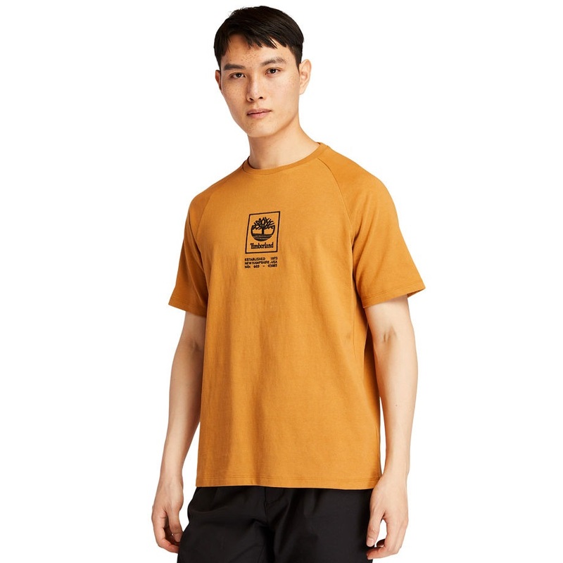 Timberland Mens Heavyweight Logo T Shirt XL Brown