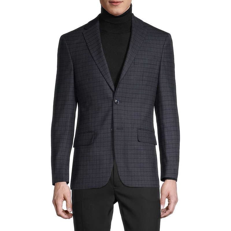 Tommy Hilfiger Men's Regular Fit Stretch Wool Blazer Blue Red 42R