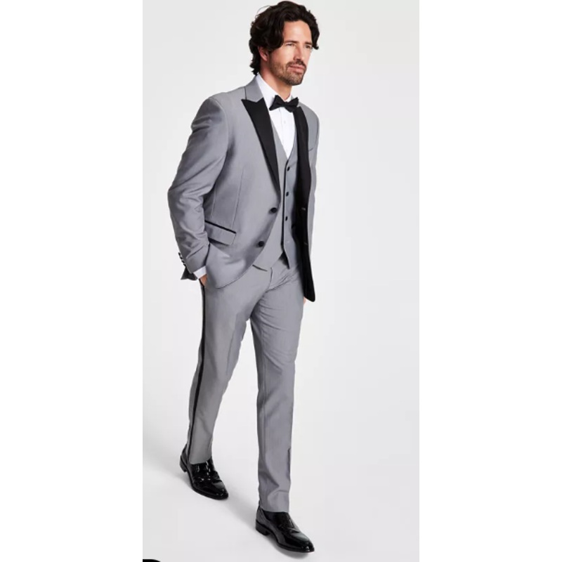 Alfani Men's Slim Fit Suit Jacket Light Grey Black 38R