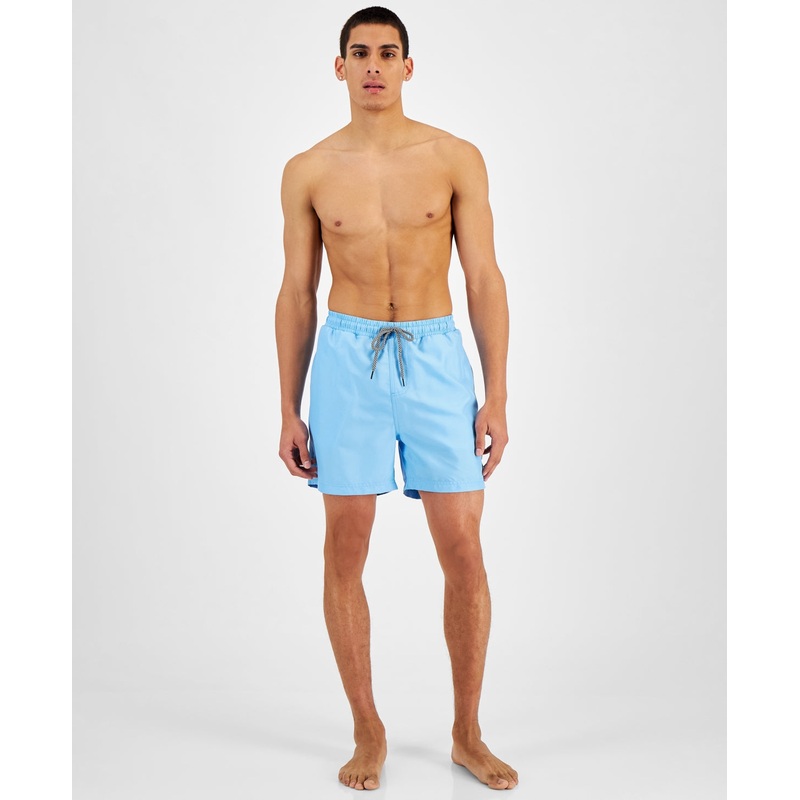 INC International Concepts Mens Solid Pocket Swim Trunks  Small Blue