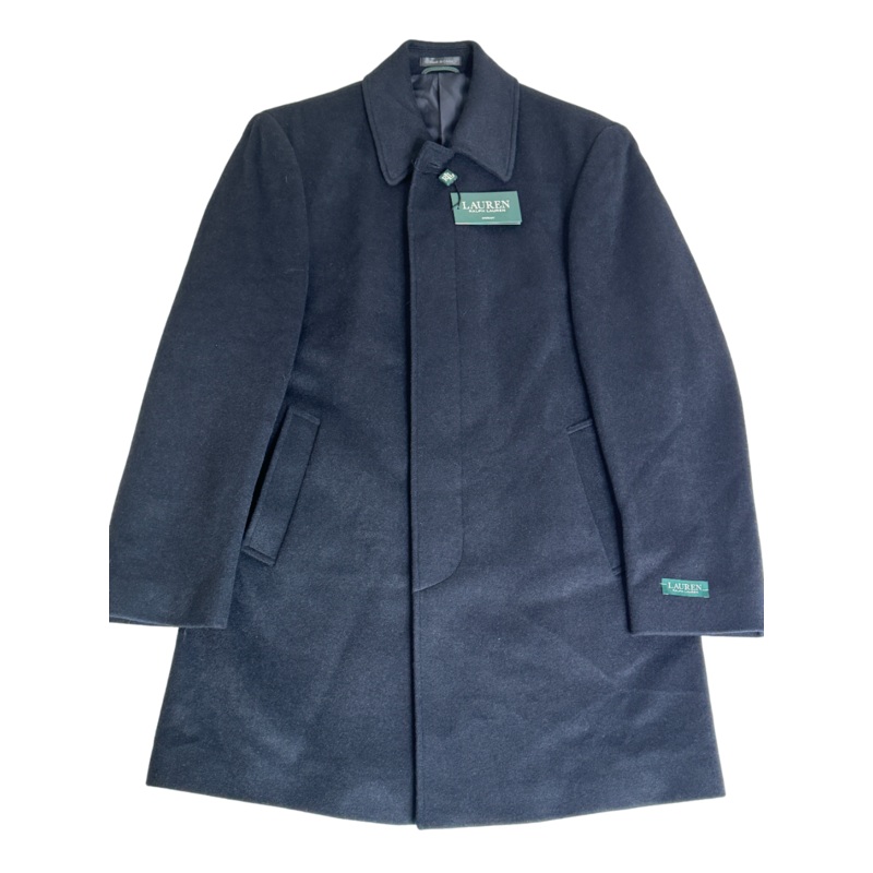 Lauren Ralph Lauren Jake Solid Wool-Blend Overcoat Coat 40R Navy Blue