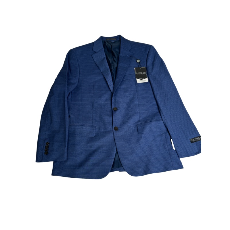 Lauren Ralph Lauren Mens Classic Fit Sport Coat Blazer 48R Bright Blue Check