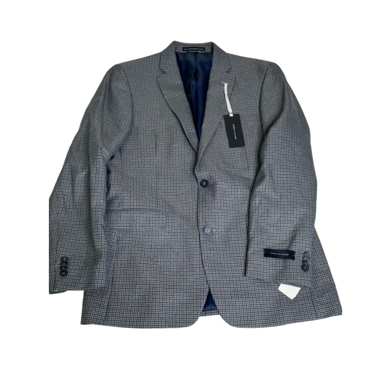 Tommy Hilfiger Mens Ethan Two Button Blazer Sport Coat 38R Grey Check