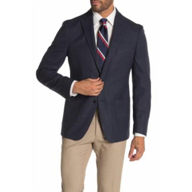 Tommy Hilfiger Modern Fit Textured Wool Sport Coat 44R Blue