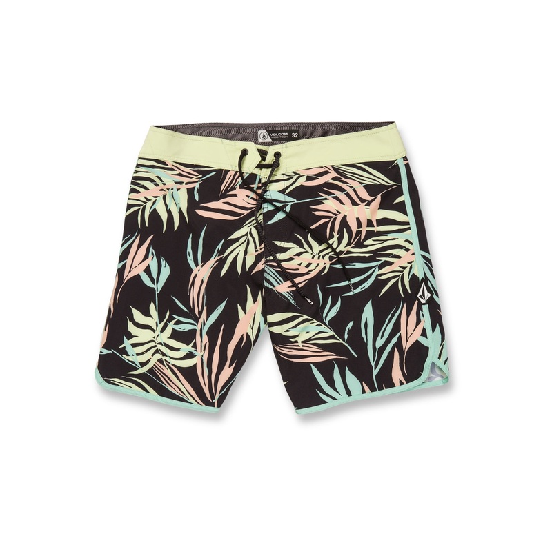 Volcom Men's Bleeding Leaf Mod 18" Boardshorts 38 Black Swimsuit