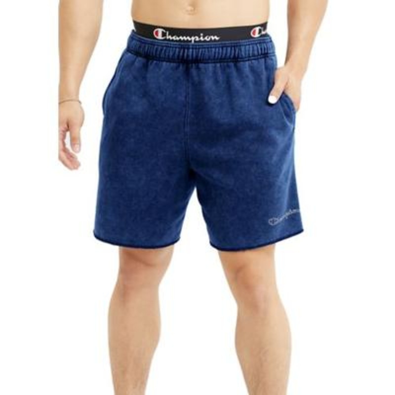 Champion Mens Acid Wash Logo Shorts Athletic Navy Blue  2XL
