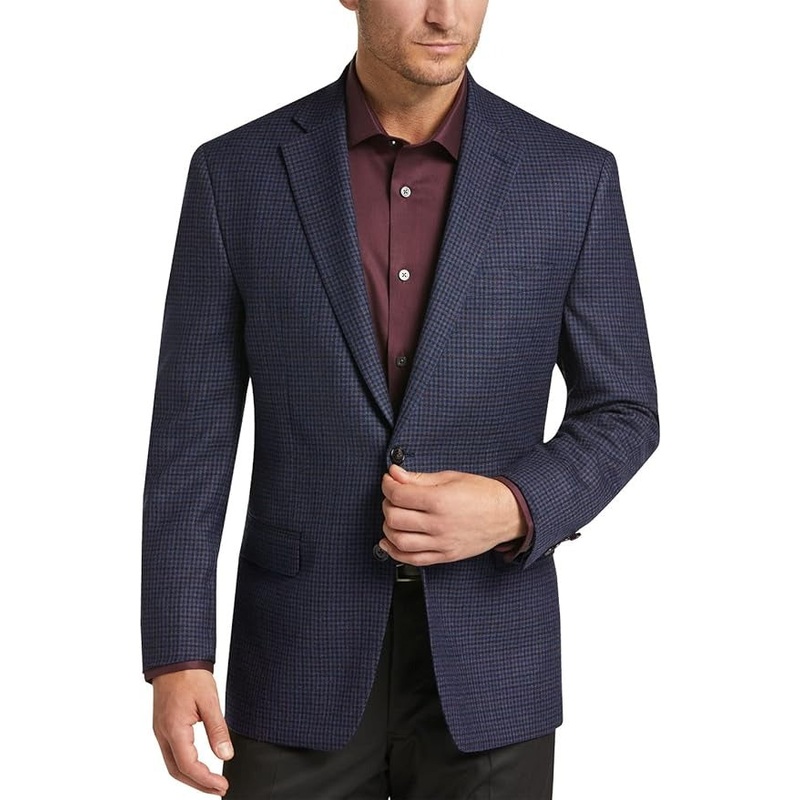 Lauren Ralph Lauren Men's Regular Fit Blazer Navy Red Plaid Pattern 40R