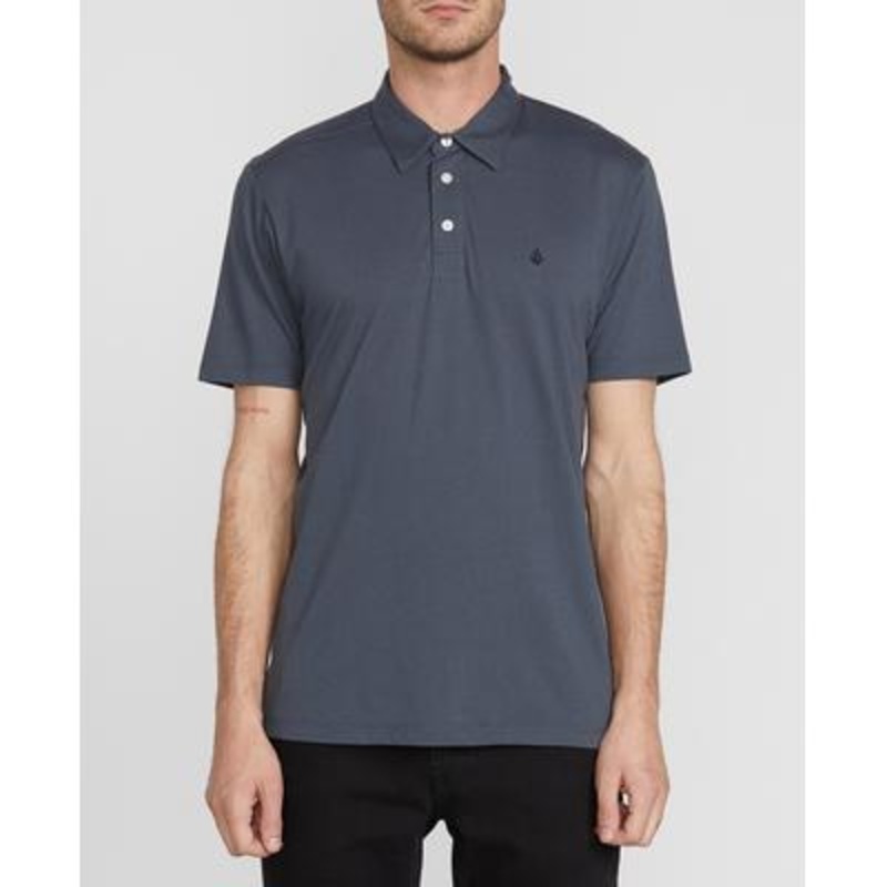 Volcom Mens Banger Short Sleeve Polo Shirt Charcoal Grey Medium