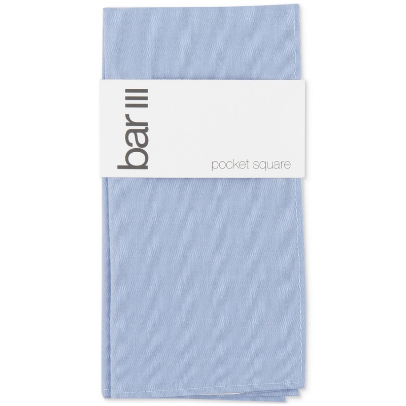 Bar III Men's Chambray Pocket Square Light Blue