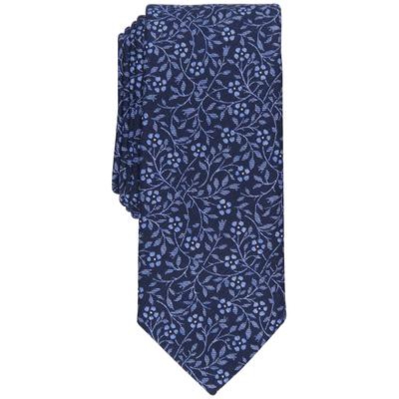 Bar III Mens Barley Floral Tie Light Blue OS Necktie