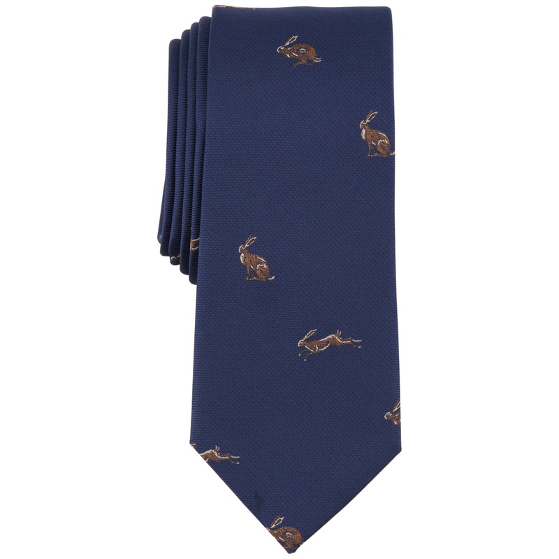 Bar III Mens Tie Lunar Rabbit Navy Blue OS