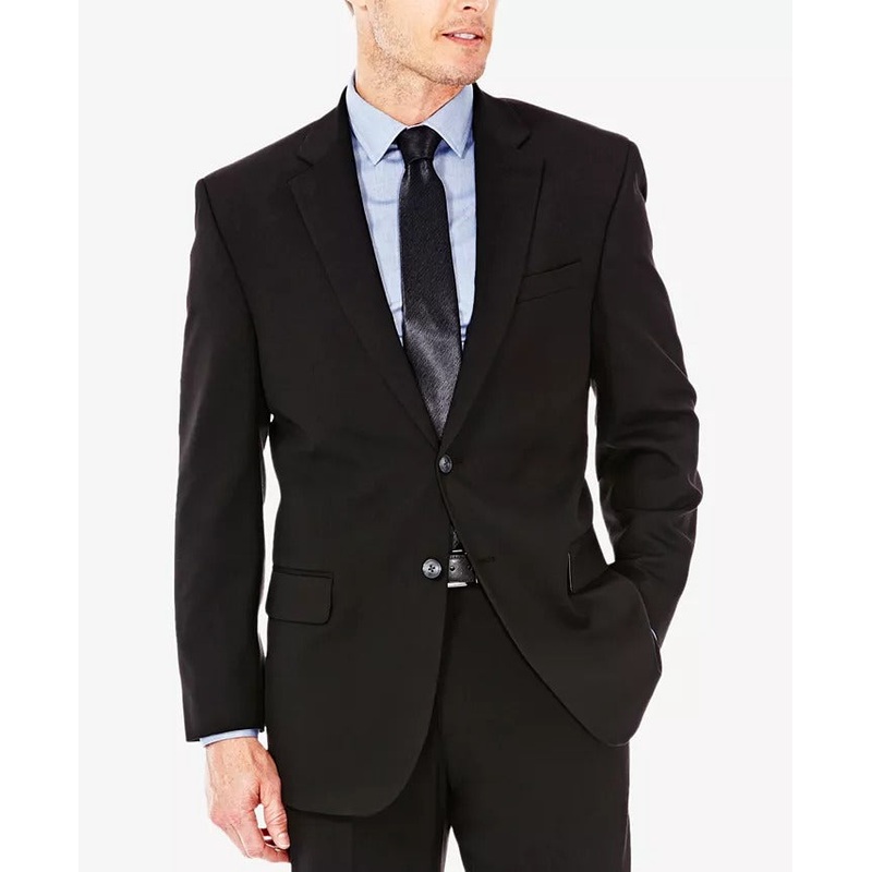 Haggar Mens Premium Classic Fit Stretch Suit Jacket Black 44L