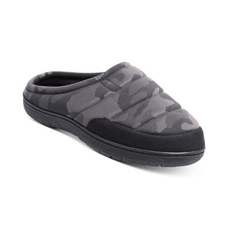 Haggar Mens Puffer Clog Slippers Grey Camo  2XL 13-14