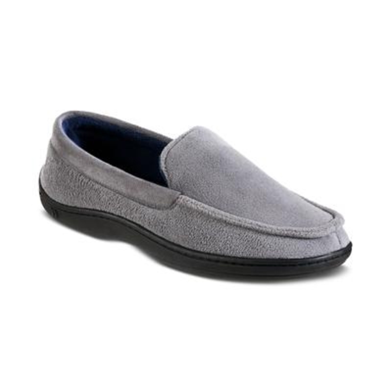 Isotoner Men's Jared Moccasin Memory Foam Slippers Grey XL 11 - 12